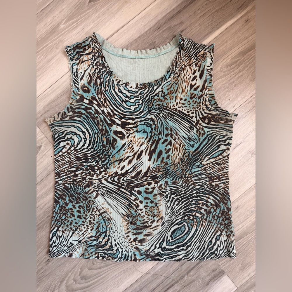 Abstract Patterned Sleeveless Top